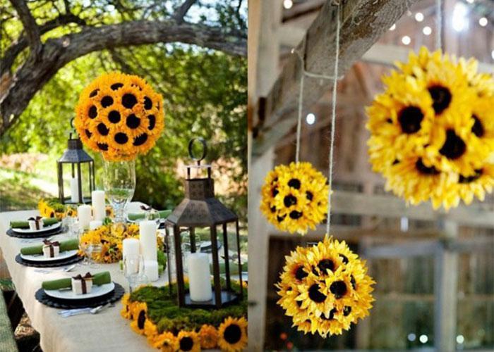 Ấn tượng với cách trang trí tiệc đám cưới bằng hoa hướng dương tuyệt đẹp